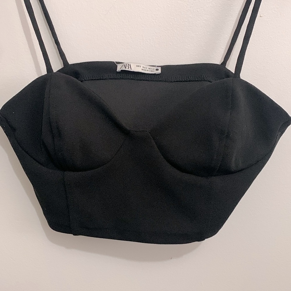 BNWOT Zara Women's STRAP CROP Bustier TOP size S - Picture 4 of 4
